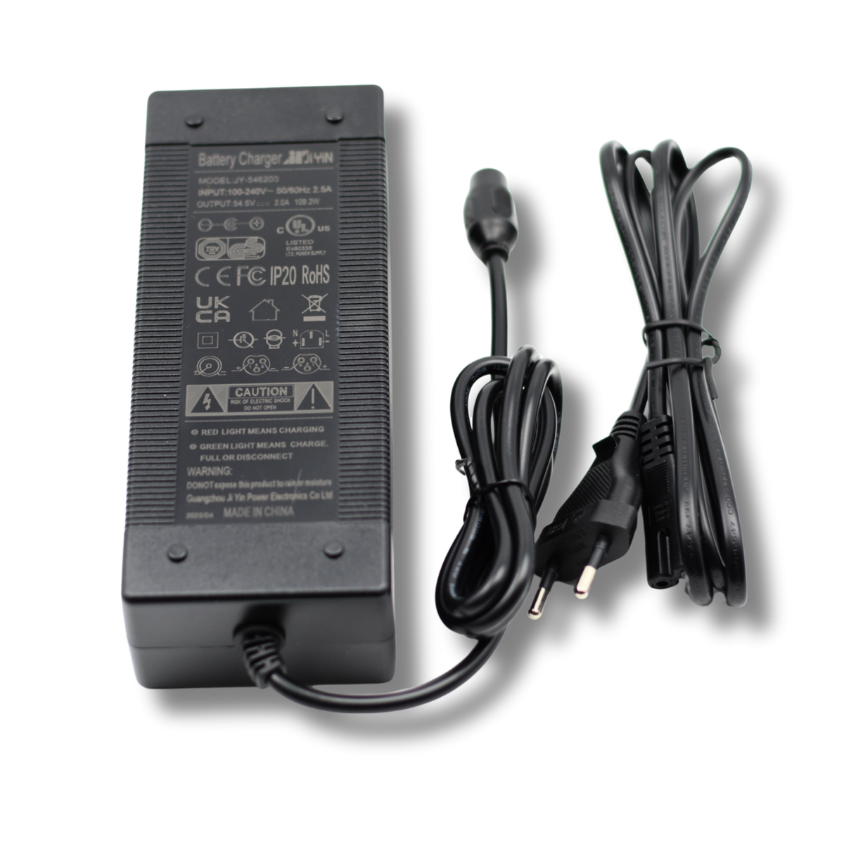 QMWheel V20 oplader 48V, 3 pins accu, foto 2