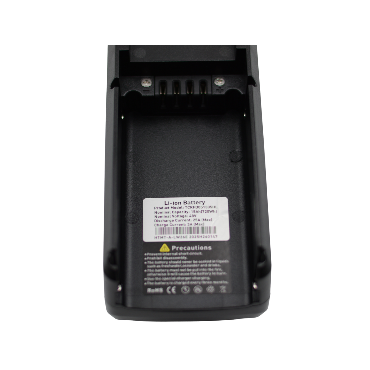 Ouxi GT20 Akku 48V 15Ah Unterseite mit Anschluss