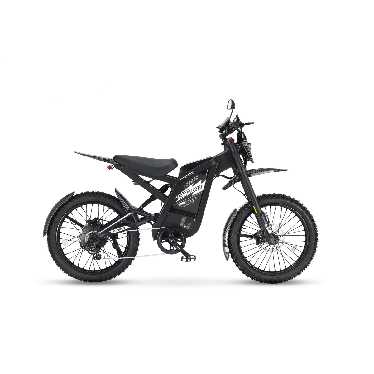 Ouxi GT2000 Fatbike in Schwarz, Seitenansicht