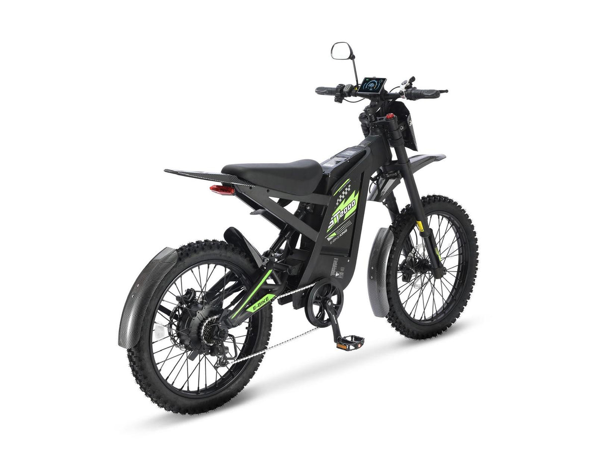 Ouxi GT2000 Fatbike in Grün, schräge Rückansicht